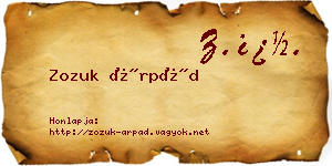 Zozuk Árpád névjegykártya
