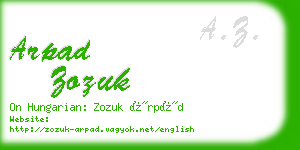 arpad zozuk business card